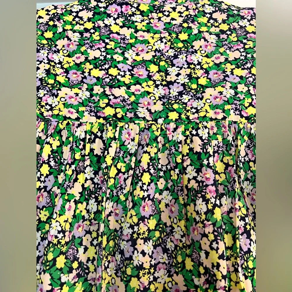 Anthropologie Maeve Ashleigh Top NWT Floral Button Down Bishop Tie Sleeve Wow! - Picture 8 of 16